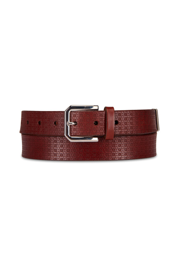 Brunello Cucinelli Textured Brown Leather Belt - view 1