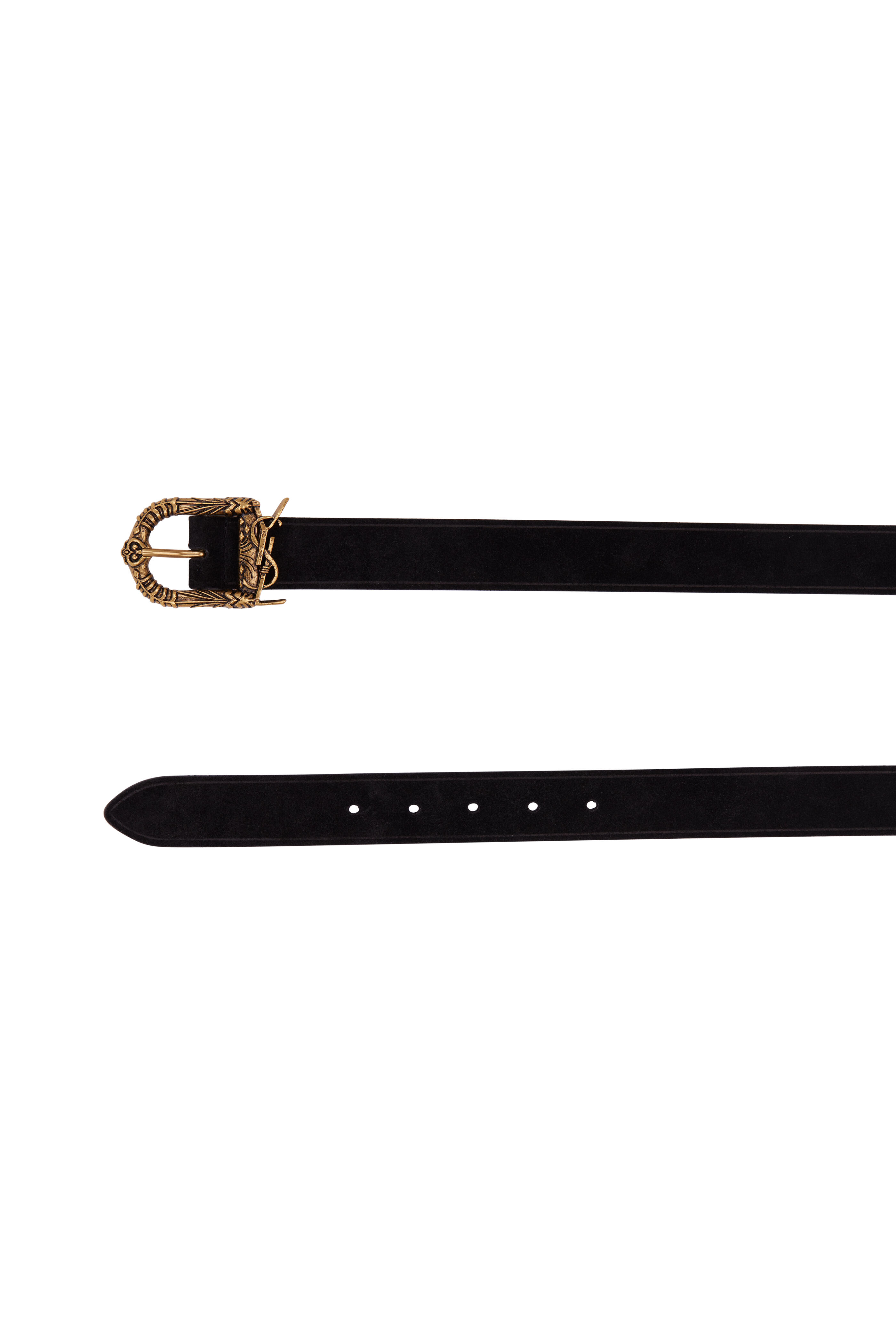 YSL Black Suede Belt - Ann's Fabulous Closeouts