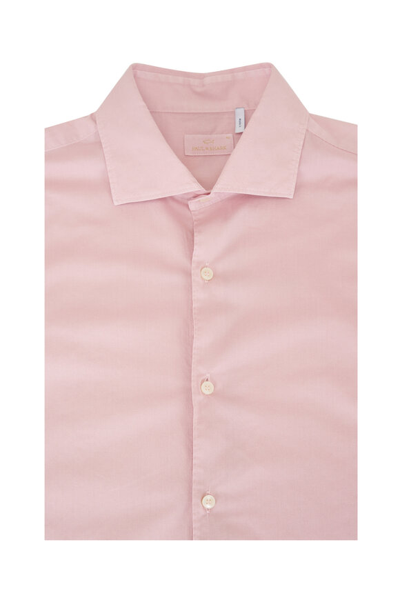 Paul & Shark Pink Garment Dyed Cotton Voile Sport Shirt - view 1