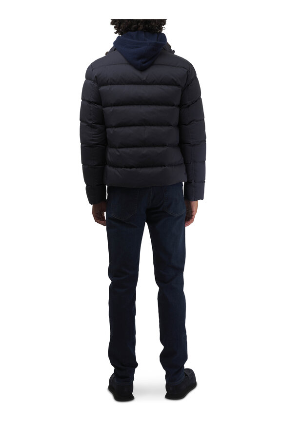 Herno - Navy Blue Quilted Bomber Jacket 