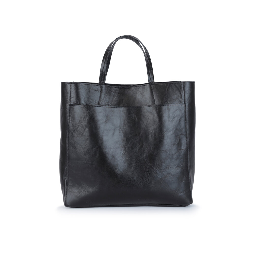 B May Bags - Black Leather Tote Bag | Mitchell Stores