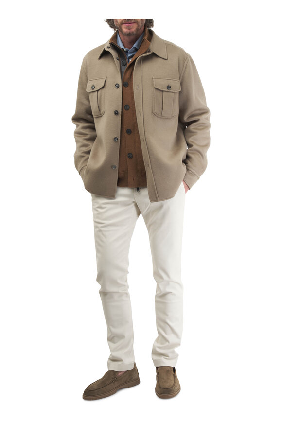 Brioni - Beige Wool & Cashmere Overshirt 