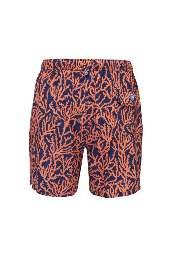 Peter Millar - Grow A Pine Sahara Orange Printed Swim Trunks