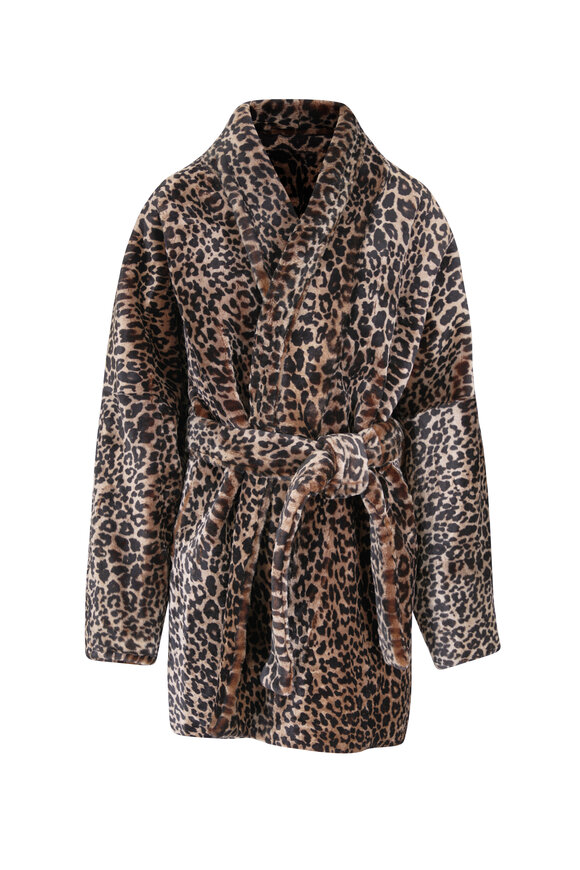 Nour Hammour Raquel Leopard Print Shearling Jacket - view 1