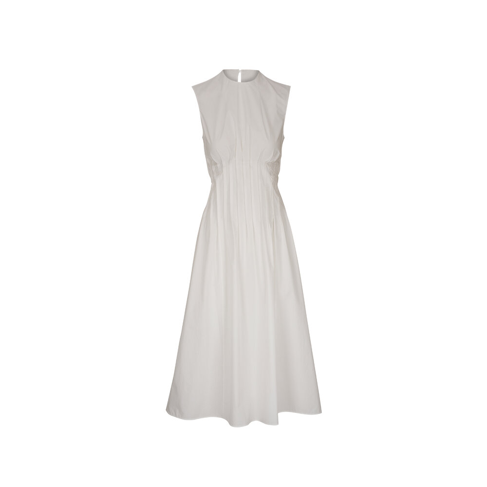 Khaite - Wes White Cotton Poplin Dress | Mitchell Stores
