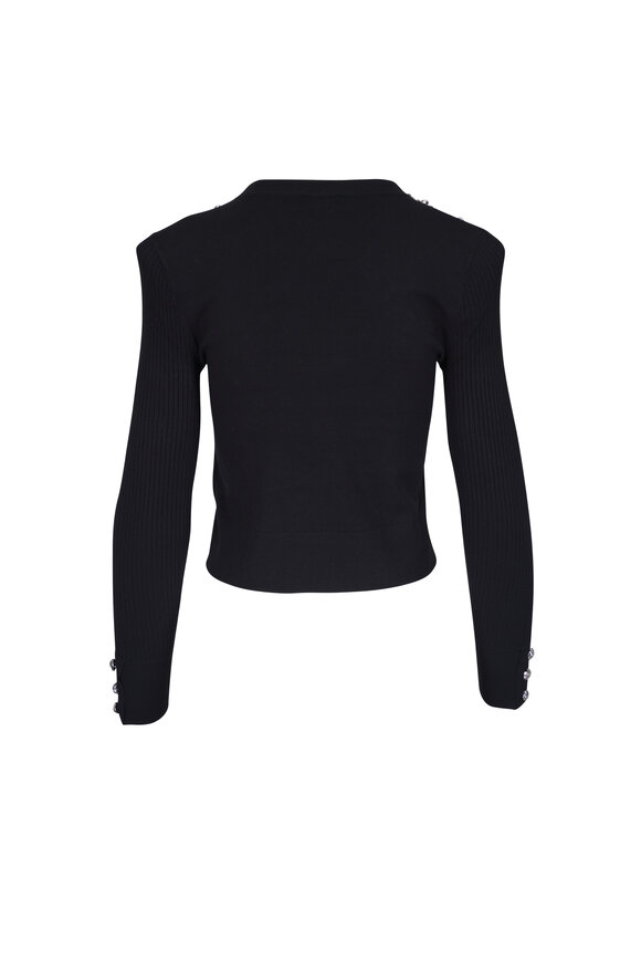 L'Agence - Cesca Crystal Heart Cropped Crewneck Sweater