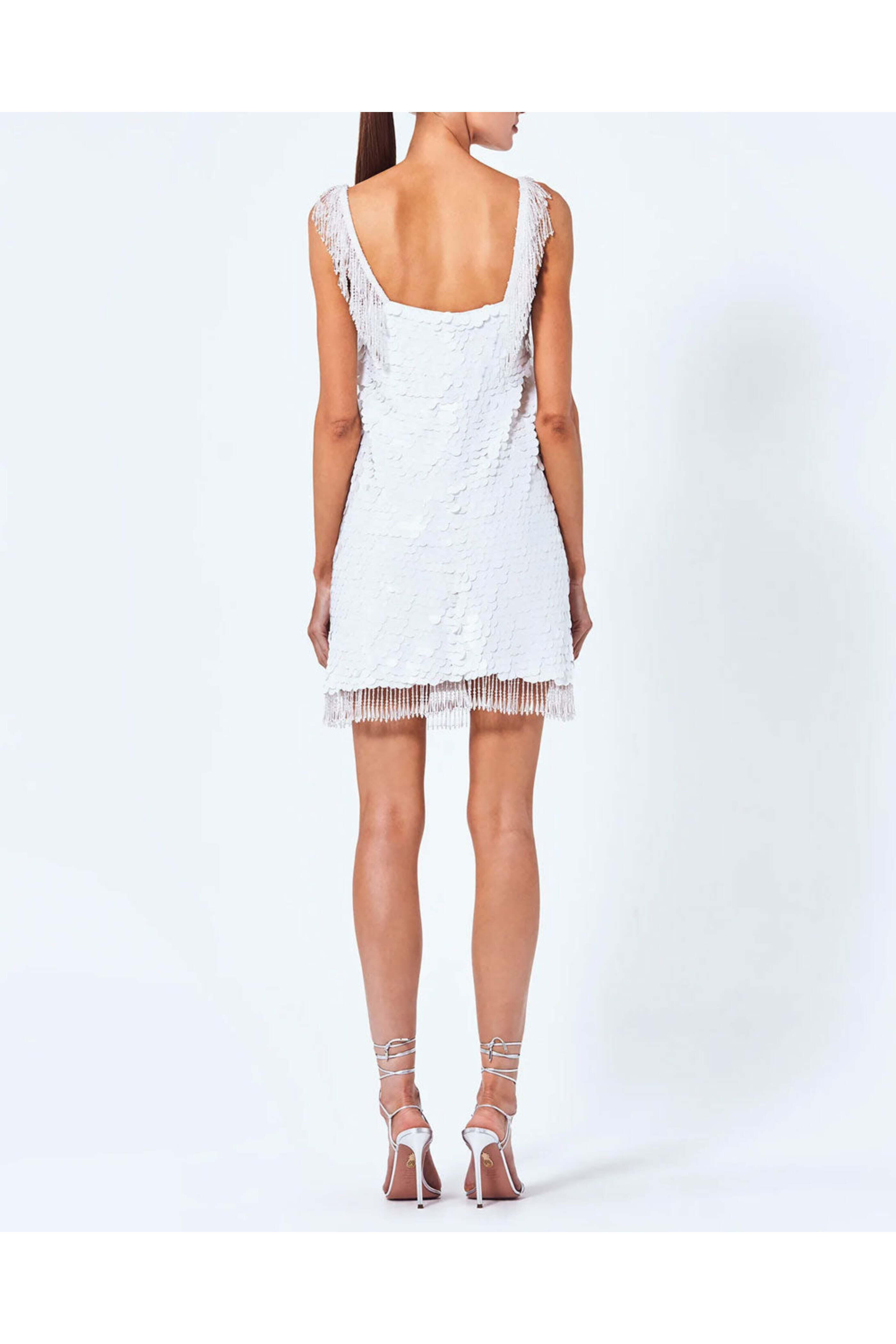 Alexis - White Paillette Zenovia Dress