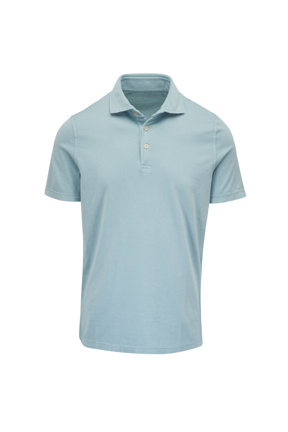 Fedeli Frosted Sage Jersey Cotton Polo