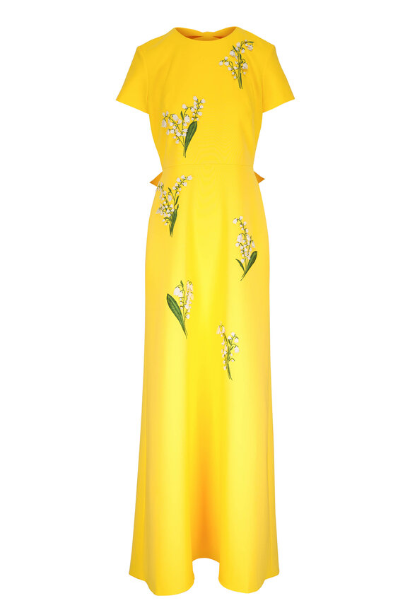 Carolina Herrera Sun Floral Embroidered Gown 
