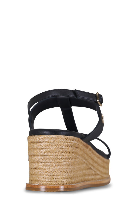 Jimmy Choo Theia Black Leather Wedge Sandal, 60mm - view 4