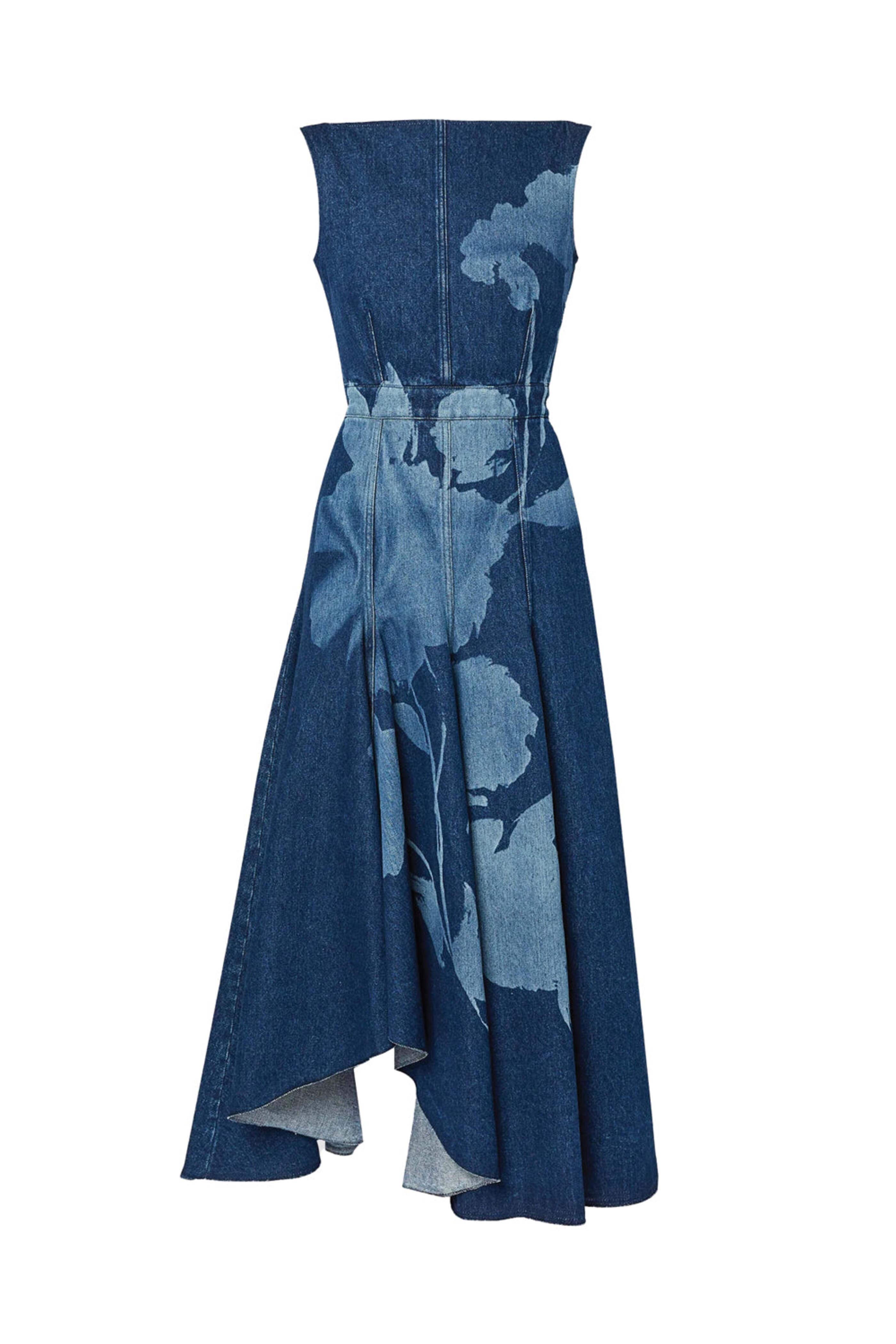 Erdem - Indigo Denim Fit and Flare Midi Dress