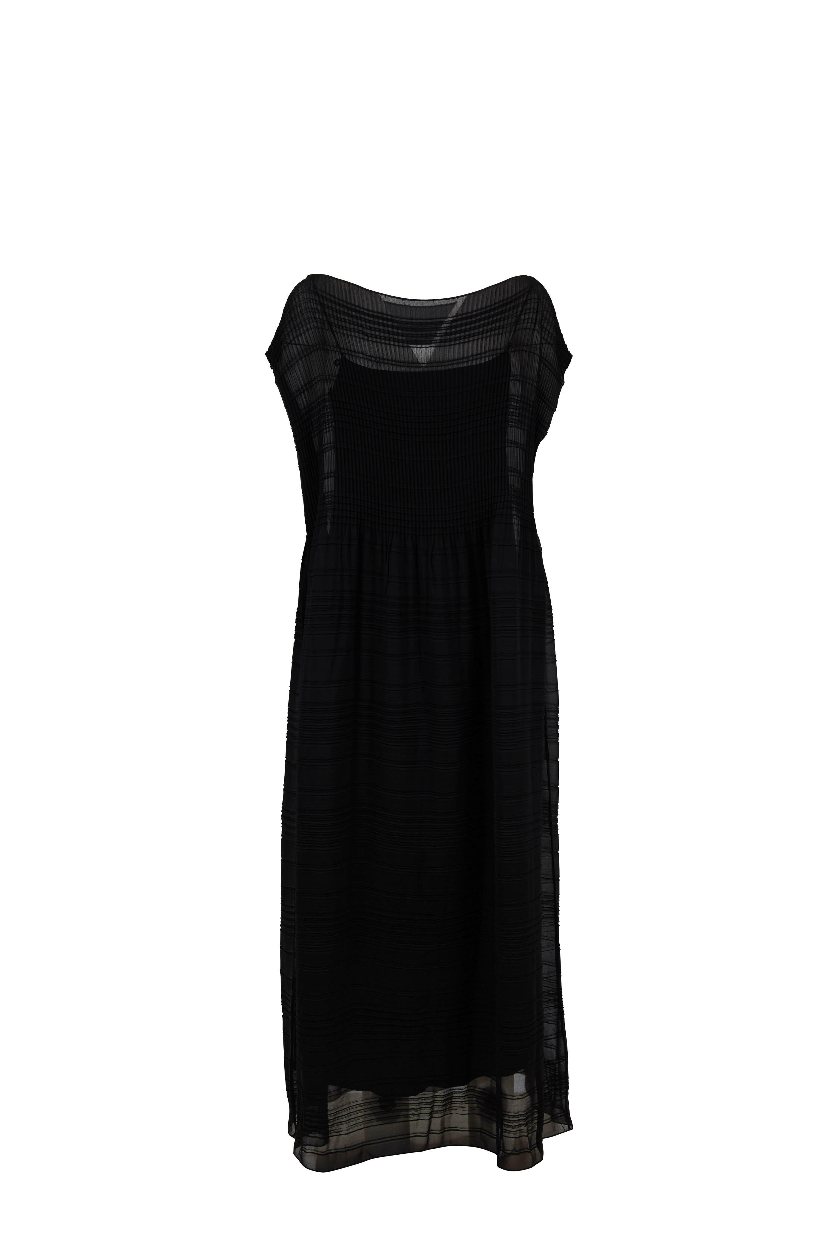 The Row Prado Black Vintage Crepe Long Tube Dress