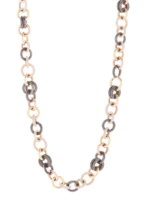 Spinelli Kilcollin - 18K Yellow & Rose Gold Diamond Corona Necklace