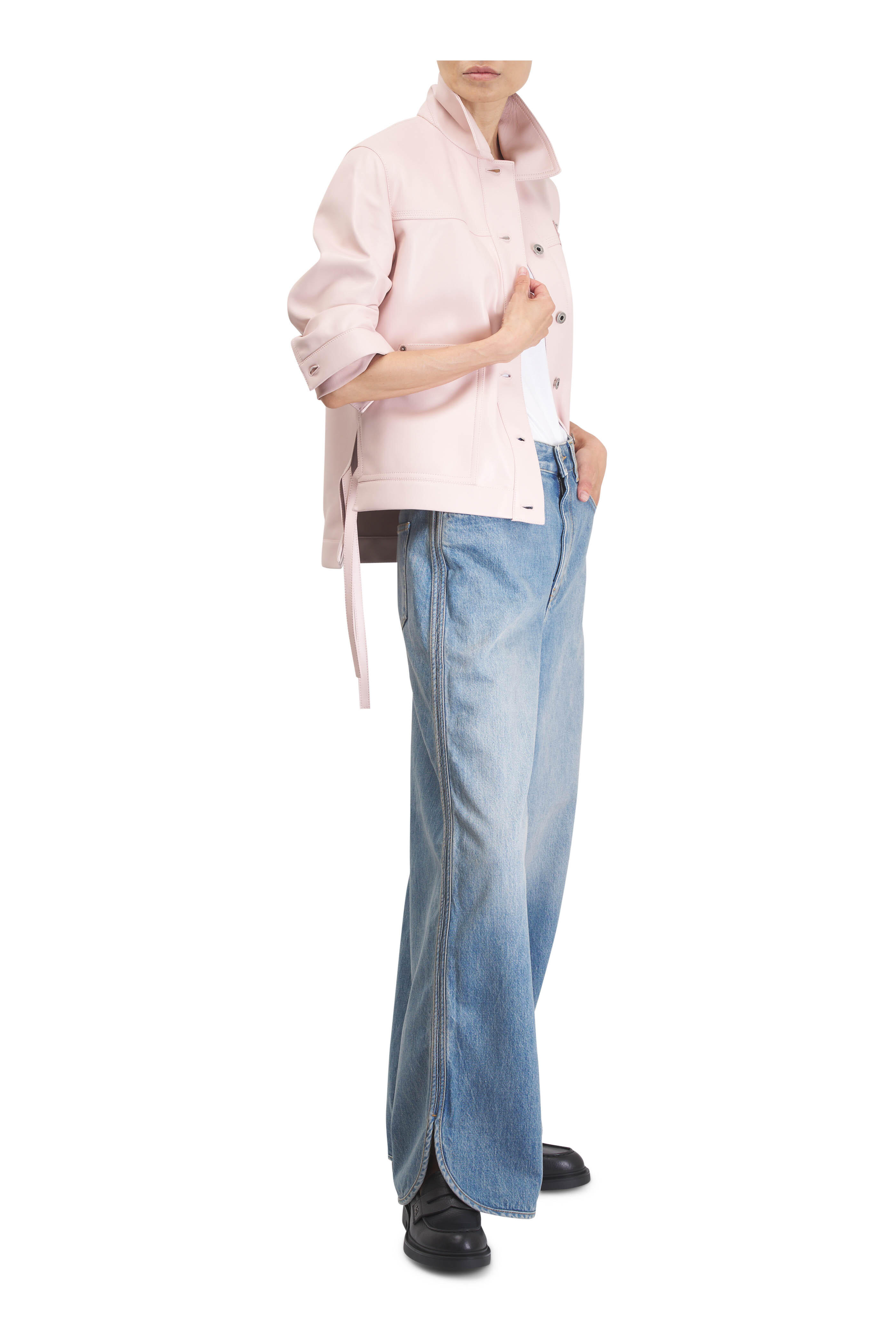 Loewe - Light Pink Leather Workwear Jacket | Mitchell Stores