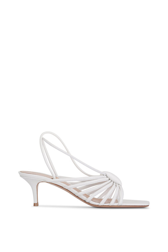 Gianvito Rossi - White Leather Strappy Sandal, 55mm