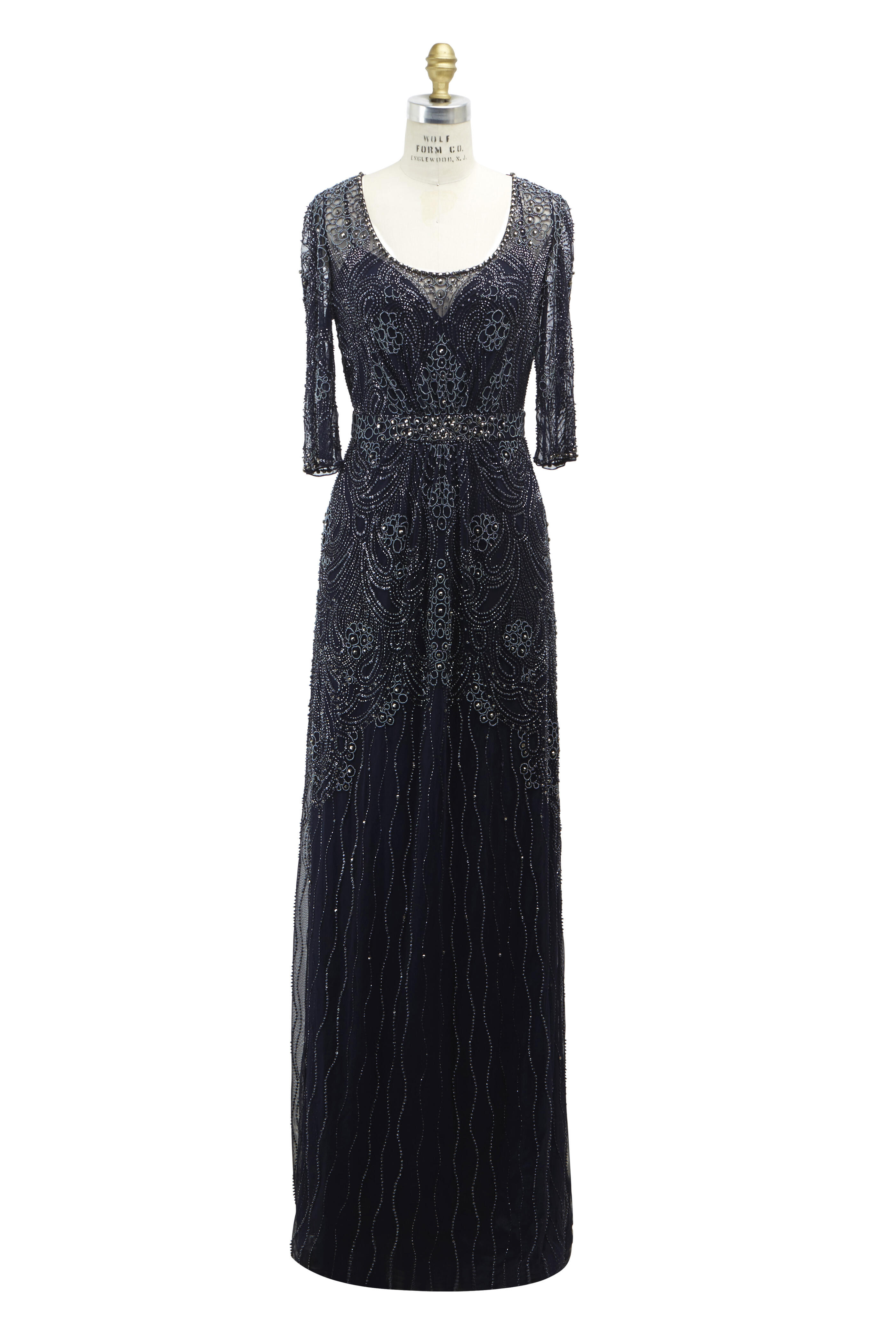 Jenny Packham - Navy Blue Polyester Gown