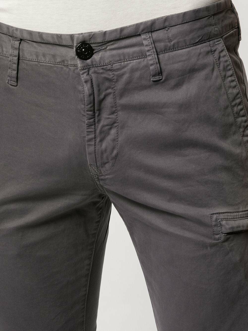 Stone Island - Grey Stretch Cotton Slim Cargo Pant