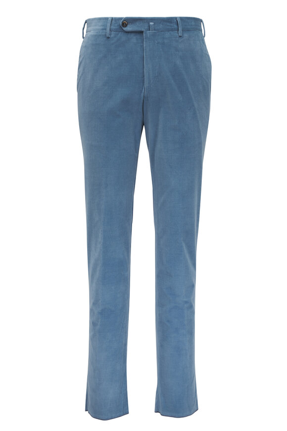 PT Torino Light Blue Stretch Soft Corduroy Slim Fit Pant