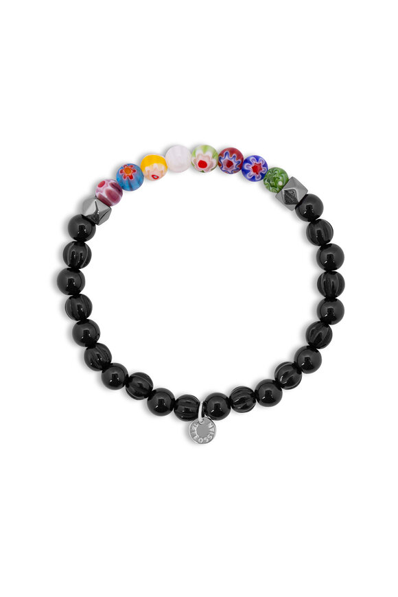 Tateossian - Millefiori Black Bead Bracelet