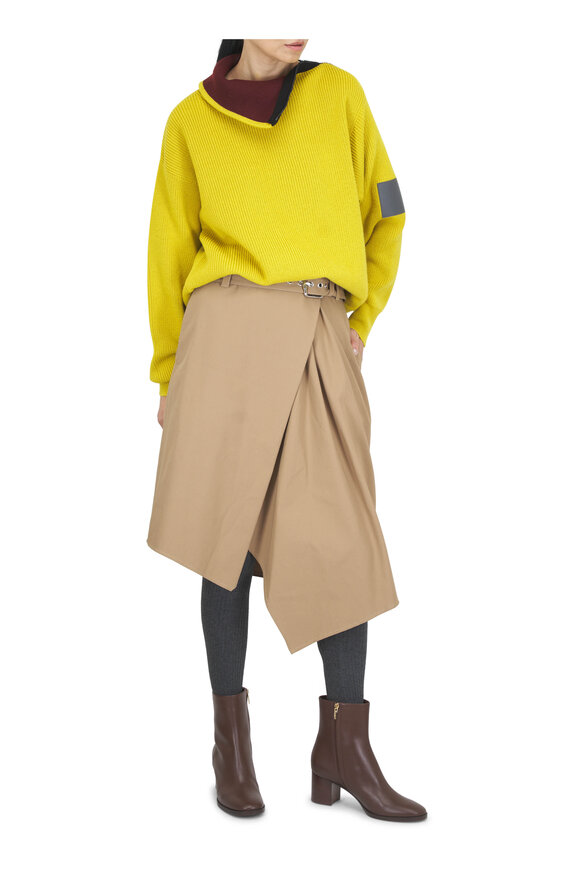 Loewe Asymmetric Olive Zip Sweater - view 2