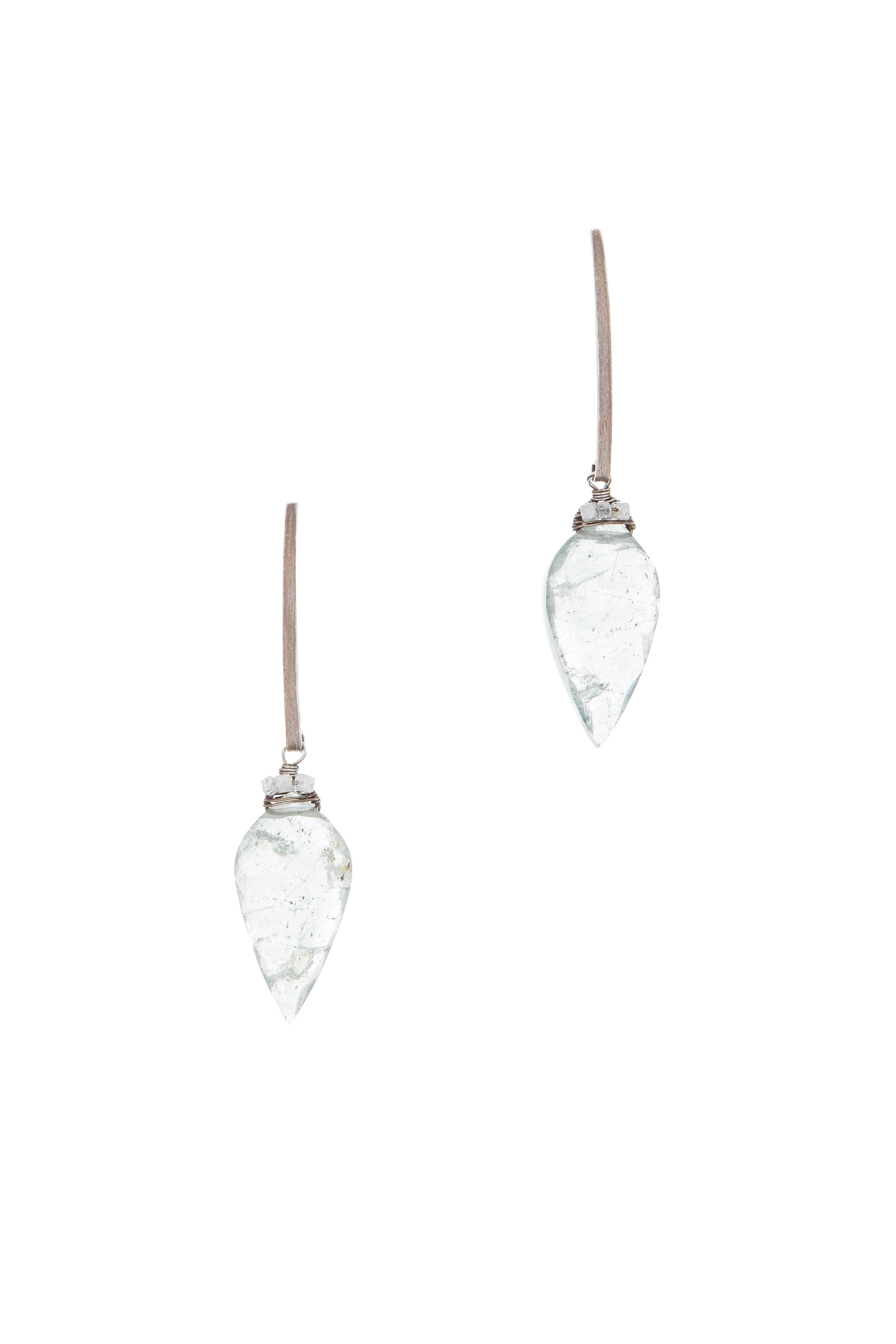 Stud Earrings Dana Kellin Earrings Dana Kellin Silver Mossy Aquamarine Diamond Earrings