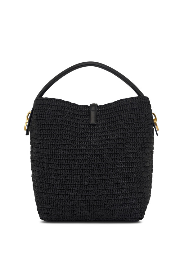 Saint Laurent - Le37 Black Raffia Bucket Bag 