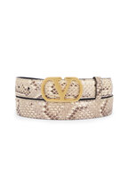 Valentino Garavani - Ivory, Gold & Raffia V Logo Belt