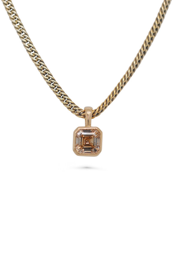 Kali Zoe 14k Yellow Gold Asscher Cut Diamond Necklace - view 2