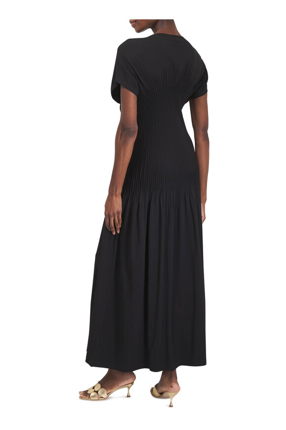 Totême Black Pleated Maxi Dress - view 4