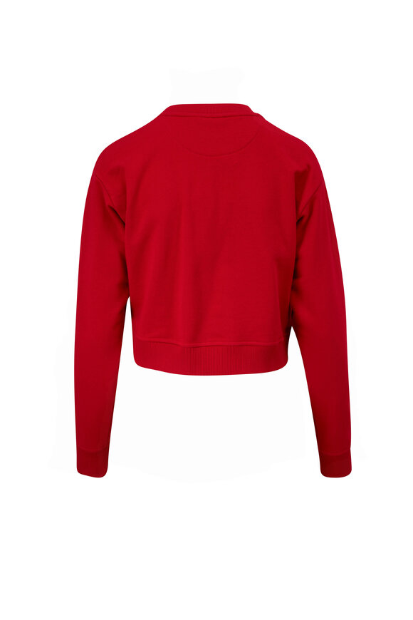 Fendi - Red Embossed Logo Pocket Crop Sweatshirt