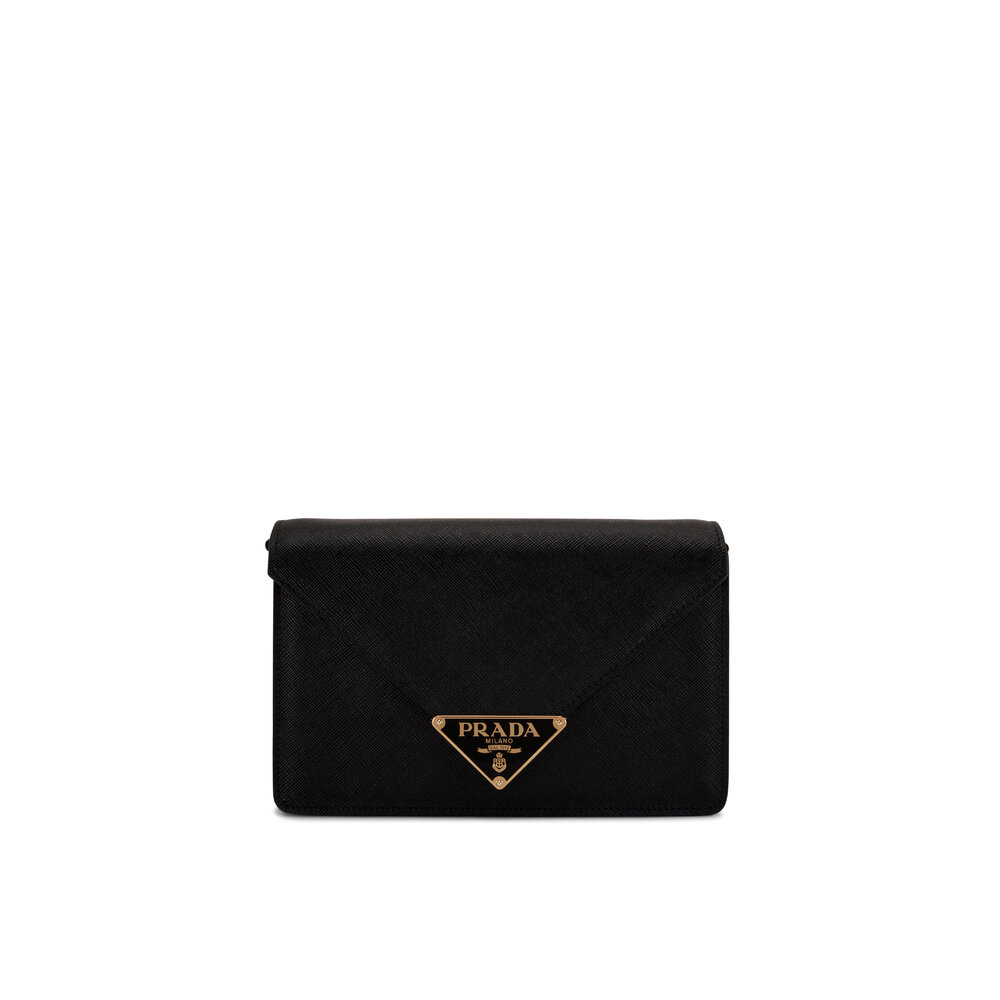 Prada Saffiano Leather Active Card Holder Wallet Black