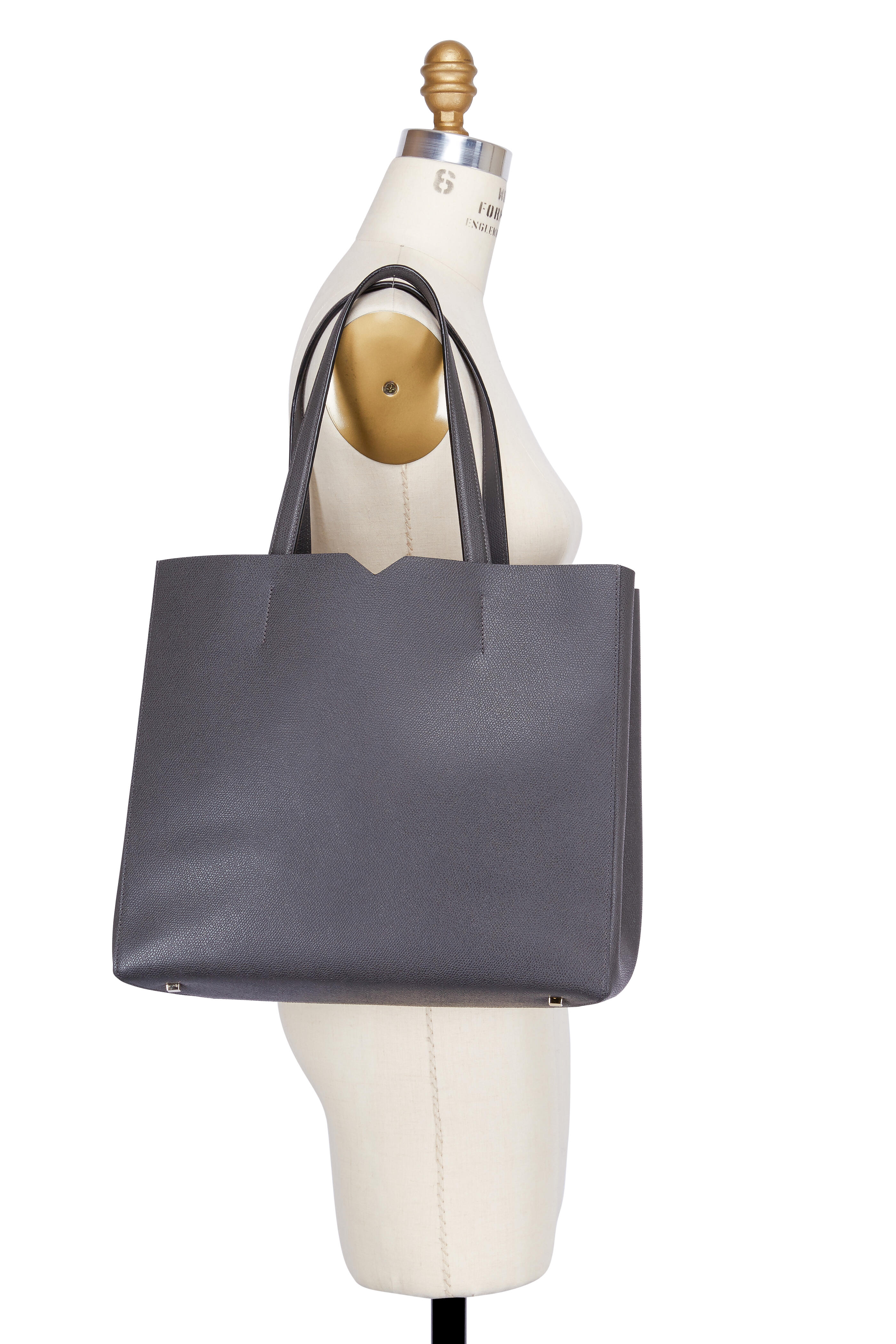 Valextra - Dark Grey Large Soft Carryall Tote | Mitchell Stores
