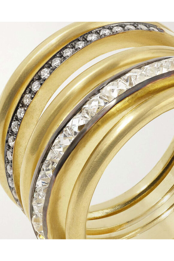 Sylva & Cie 18k Gold Diamond Spiral Ring - view 3