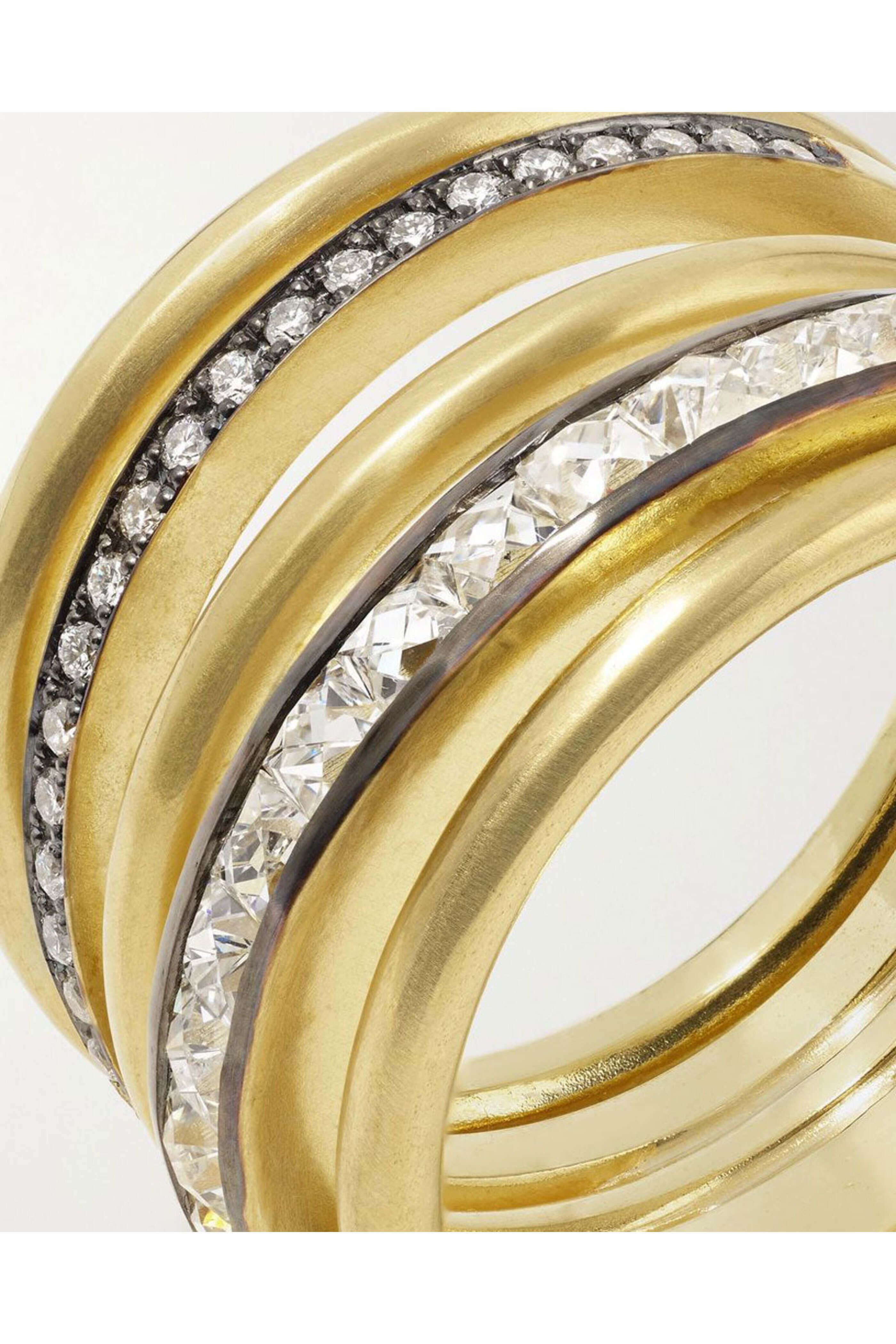 Sylva & Cie - 18k Gold Diamond Spiral Ring