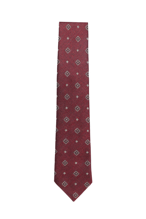 Geoff Nicholson Wine Micro Medallion Necktie