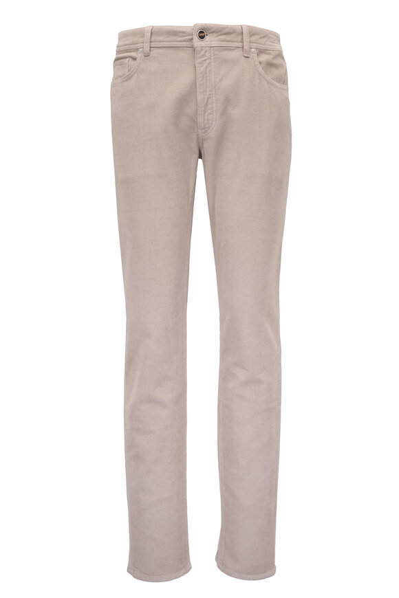 Barmas Stone Cotton & Cashmere Corduroy Five Pocket Pant