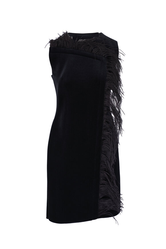 Valentino - Black Butterfly Cutout Wool Mini Dress