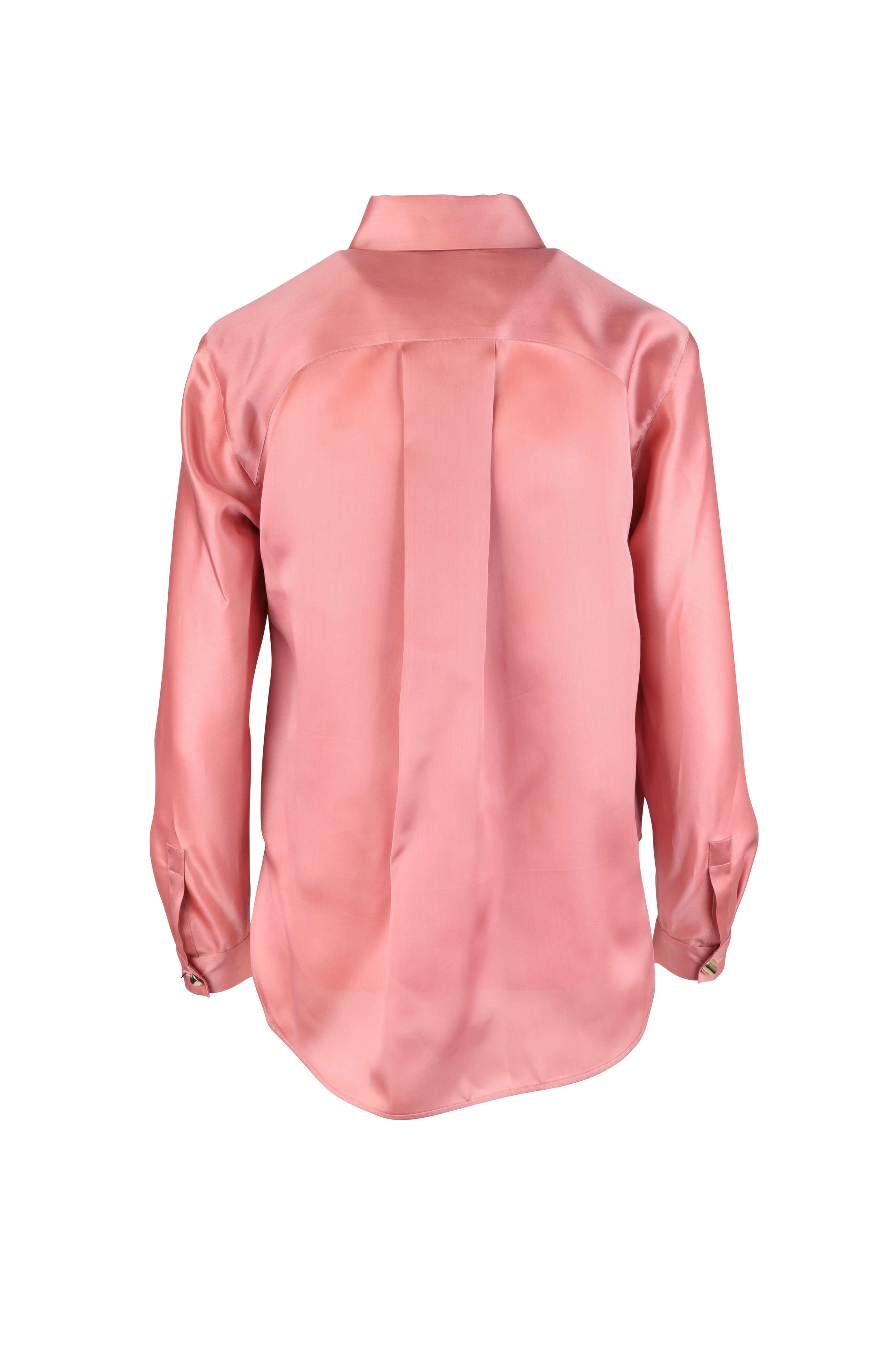 Giorgio Armani - Antique Rose Silk Concealed Placket Blouse