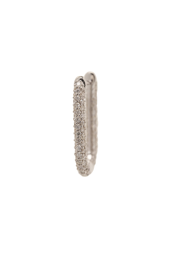 Foundrae Small White Gold & Pave Diamond Chubby Ear Fob