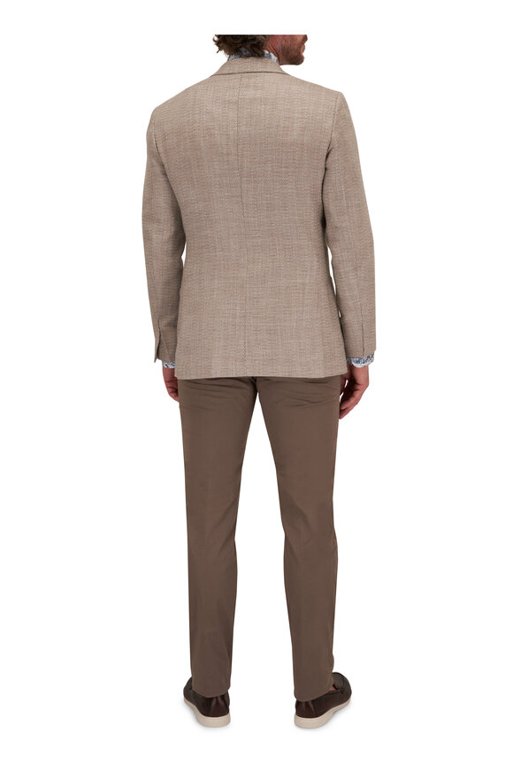 Kiton - Tan Herringbone Cashmere Blend Sportcoat