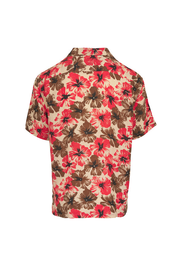 Faherty Brand Linen Floral Print Short Sleeve Shirt - view 3