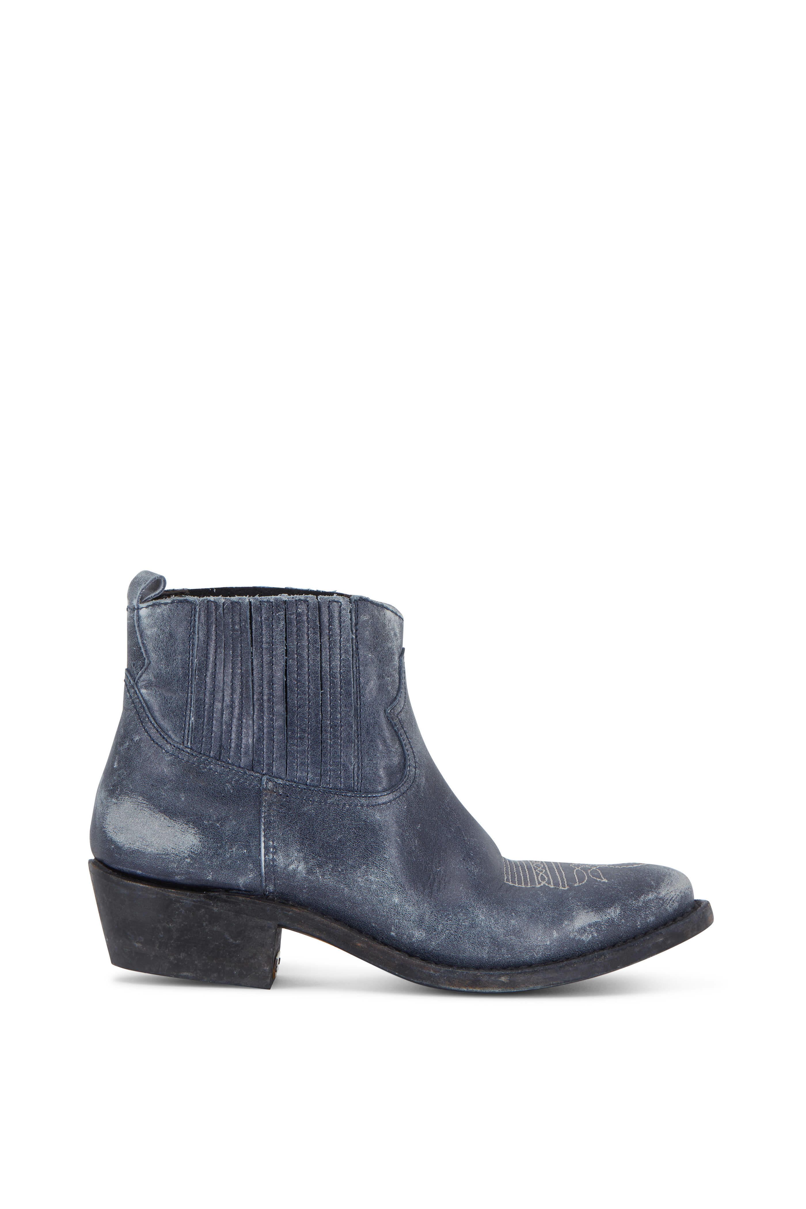 Golden Goose Crosby Night Blue Leather Western Boot 50mm