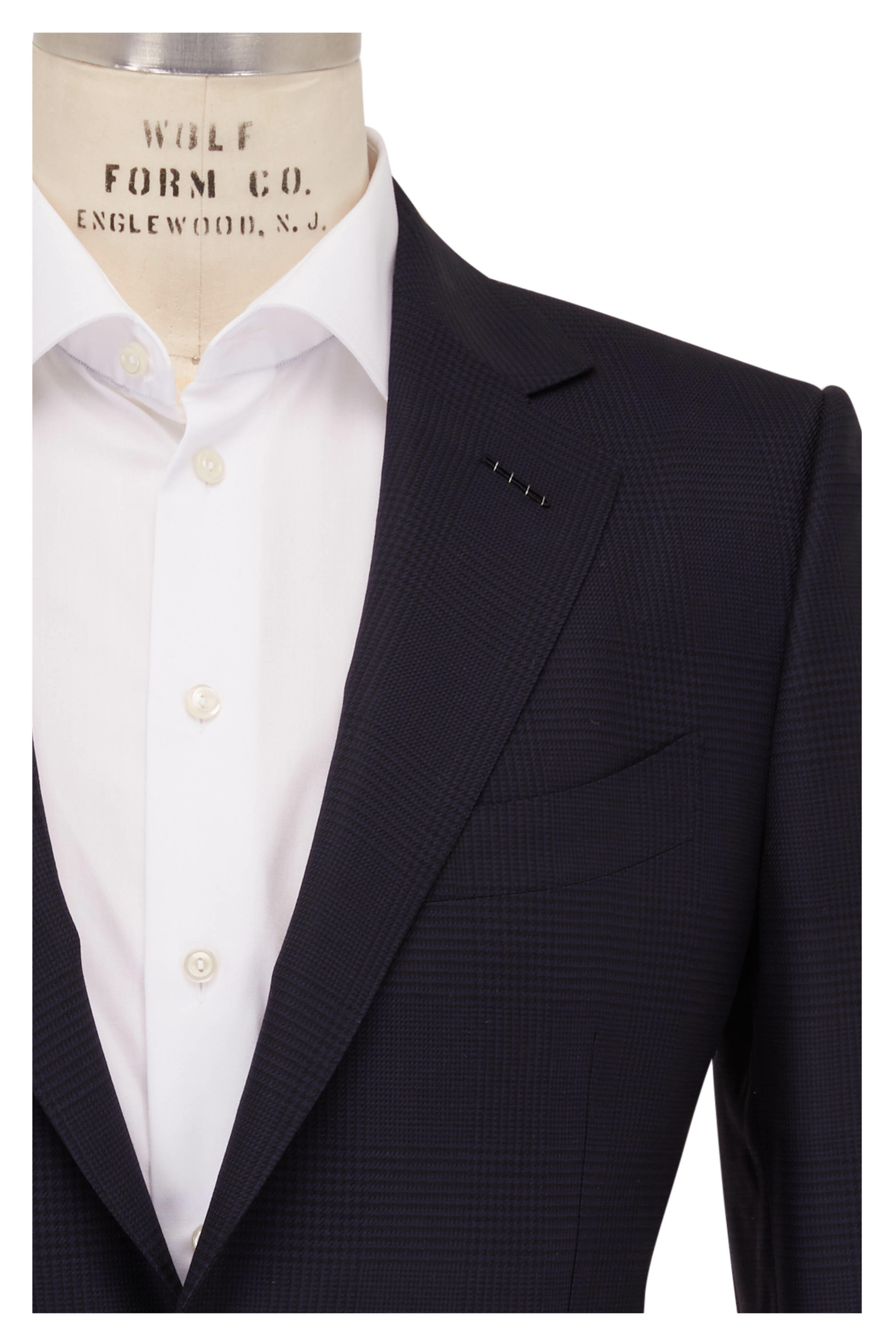 Tom Ford - O'Connor Dark Navy Prince of Wales Wool Blend Suit