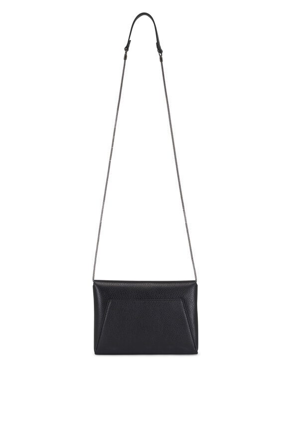 Brunello Cucinelli Duo Black Leather Chain Envelope Clutch - view 2