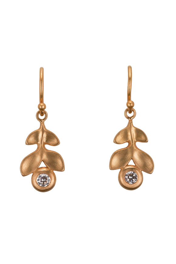 Caroline Ellen 20K Yellow Gold Double Laurel Earrings