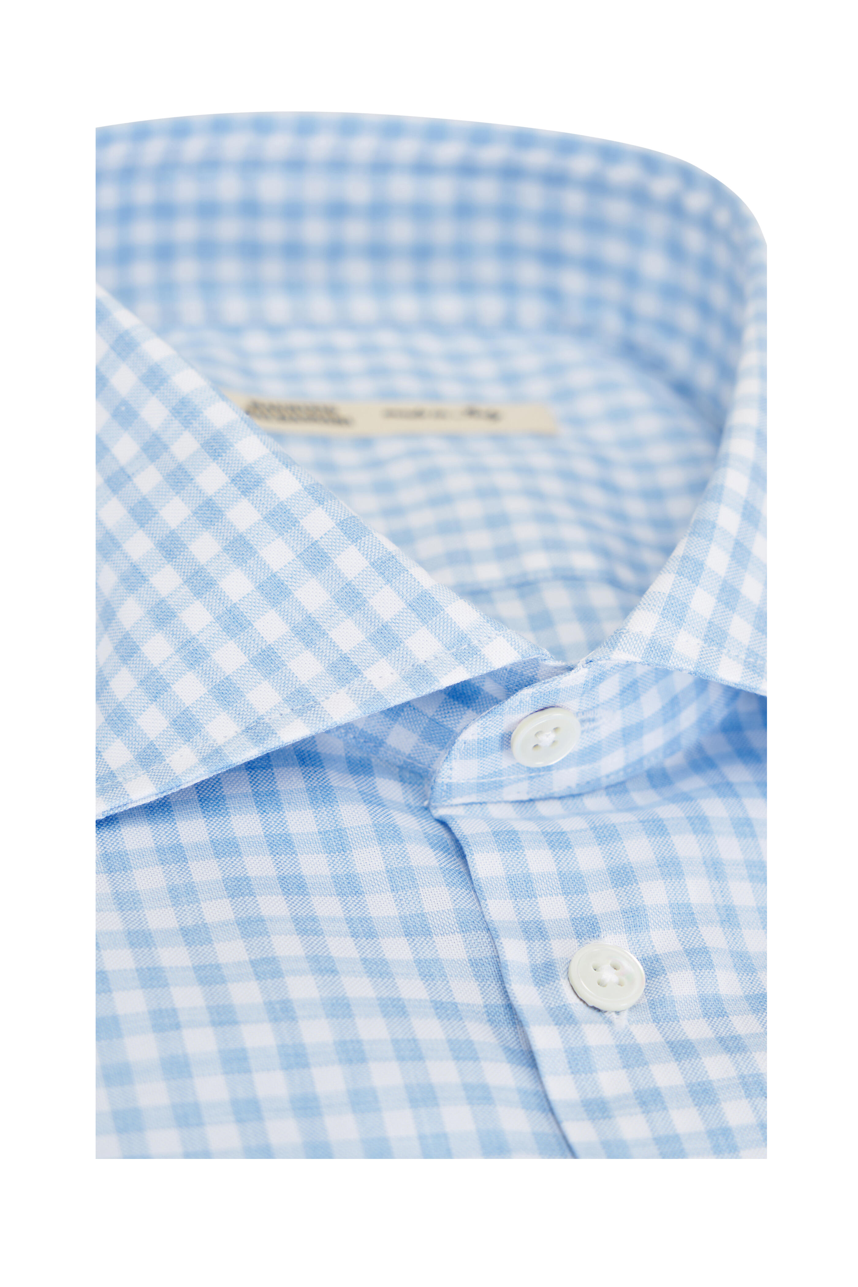 Maurizio Baldassari - Blue & White Gingham Cotton Sport Shirt