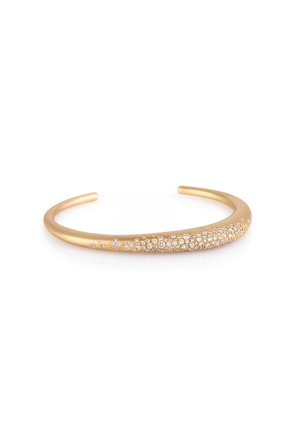 Nada Ghazal 18k Yellow Gold My Muse Urban Winter Thin Cuff - view 1