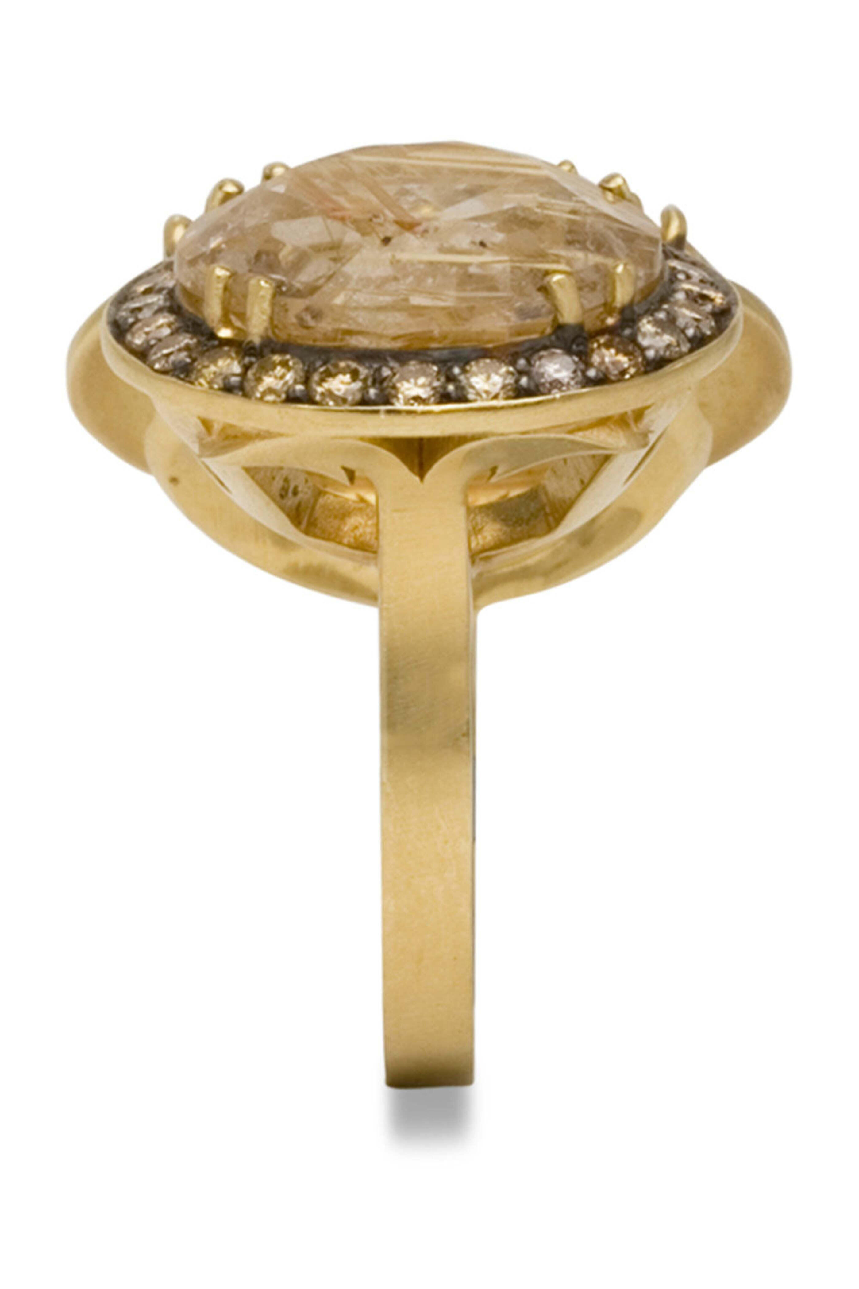 Sylva & Cie - Fancy Yellow Diamond & Rutilated Quartz Ring