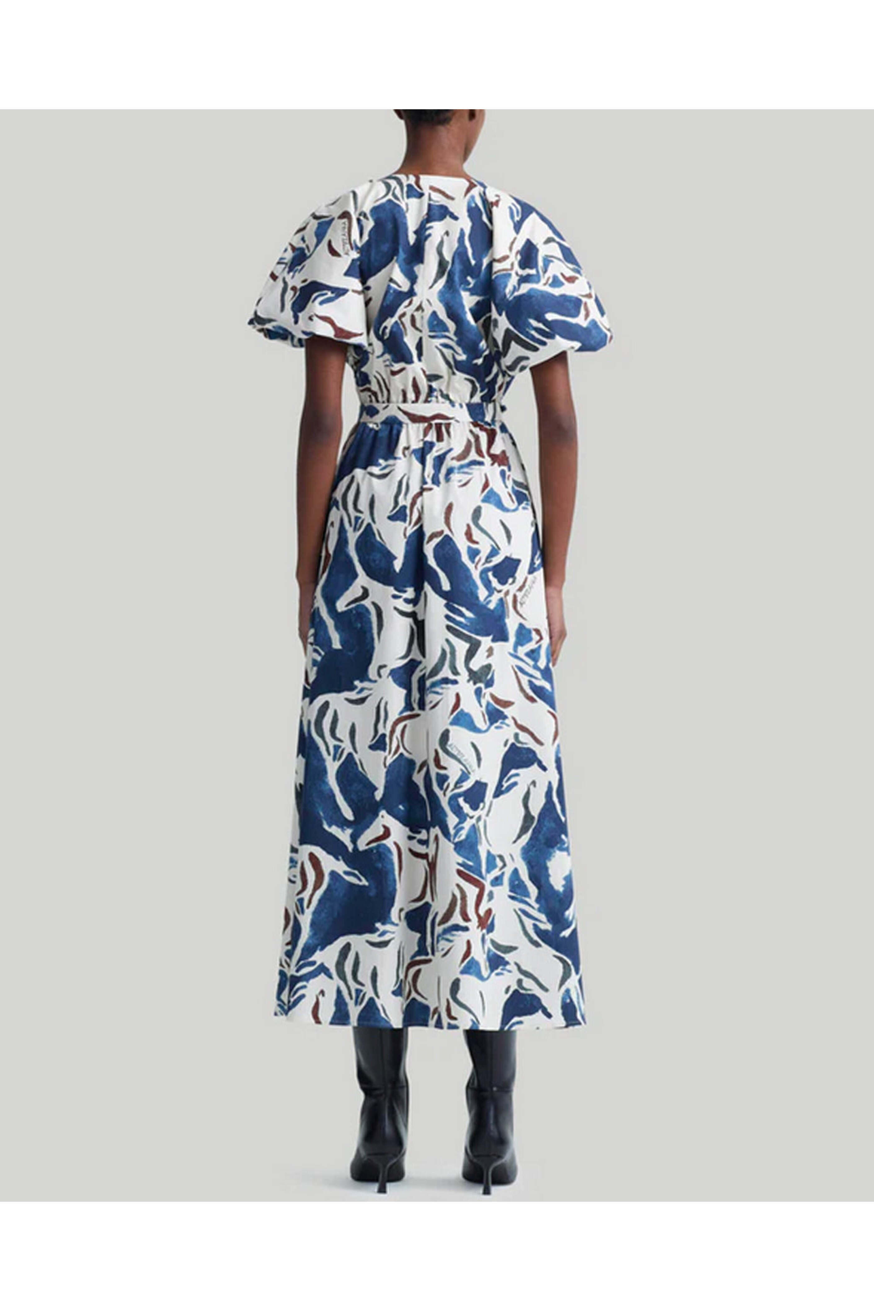 Altuzarra - Berry Blue Short Sleeve Paulina Midi Dress