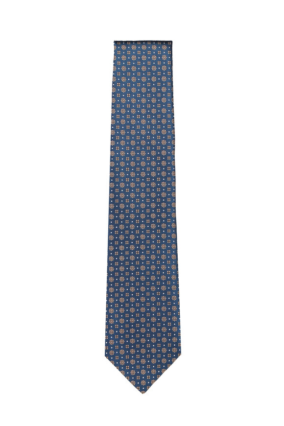Isaia Aqua Floral Silk Necktie - view 1